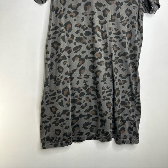 Brunette The Label Gray and Black Leopard Print  T-Shirt Dress - Picture 8 of 8